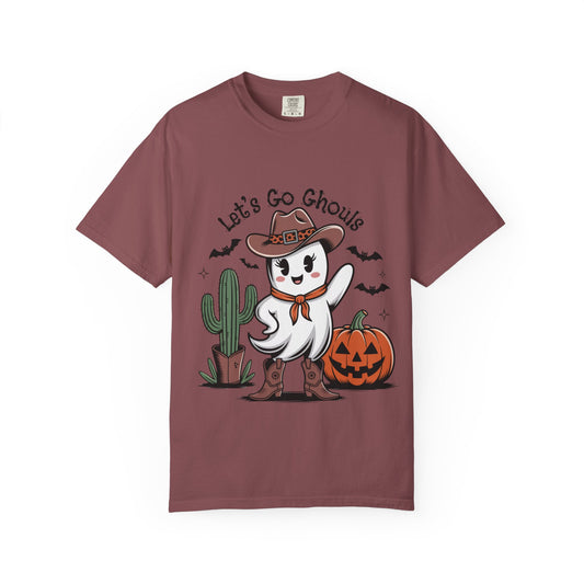 Let’s Go Ghouls Halloween Cowgirl Ghost T-Shirt