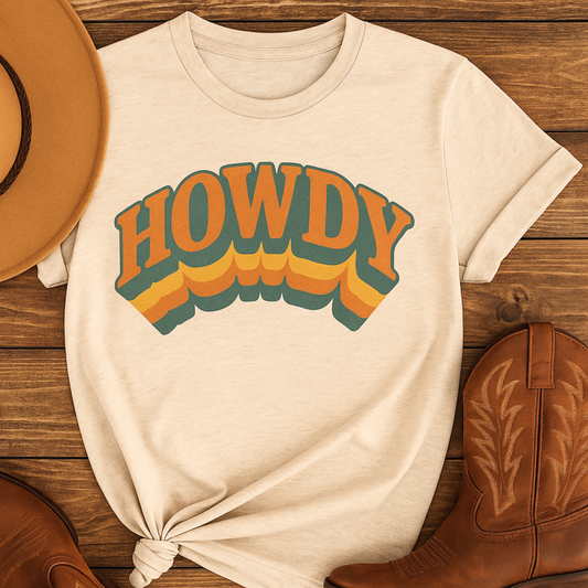 Howdy Retro Western Graphic T-Shirt