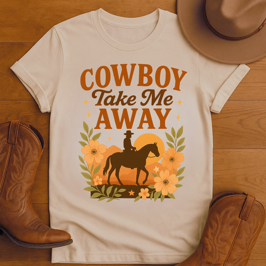 Cowboy Take Me Away Graphic T-Shirt – Boho Western Country Concert Tee